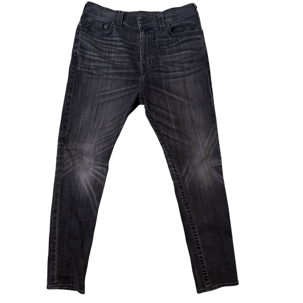 True Religion Relaxed Taper Jeans Mens 30 Black Whiskered Distressed Streetwear
